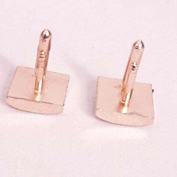 Swank Trojans Cuff Links 3D Head On Mother Of Pearl Base In Gold Tone Frame - Picture 3 of 6